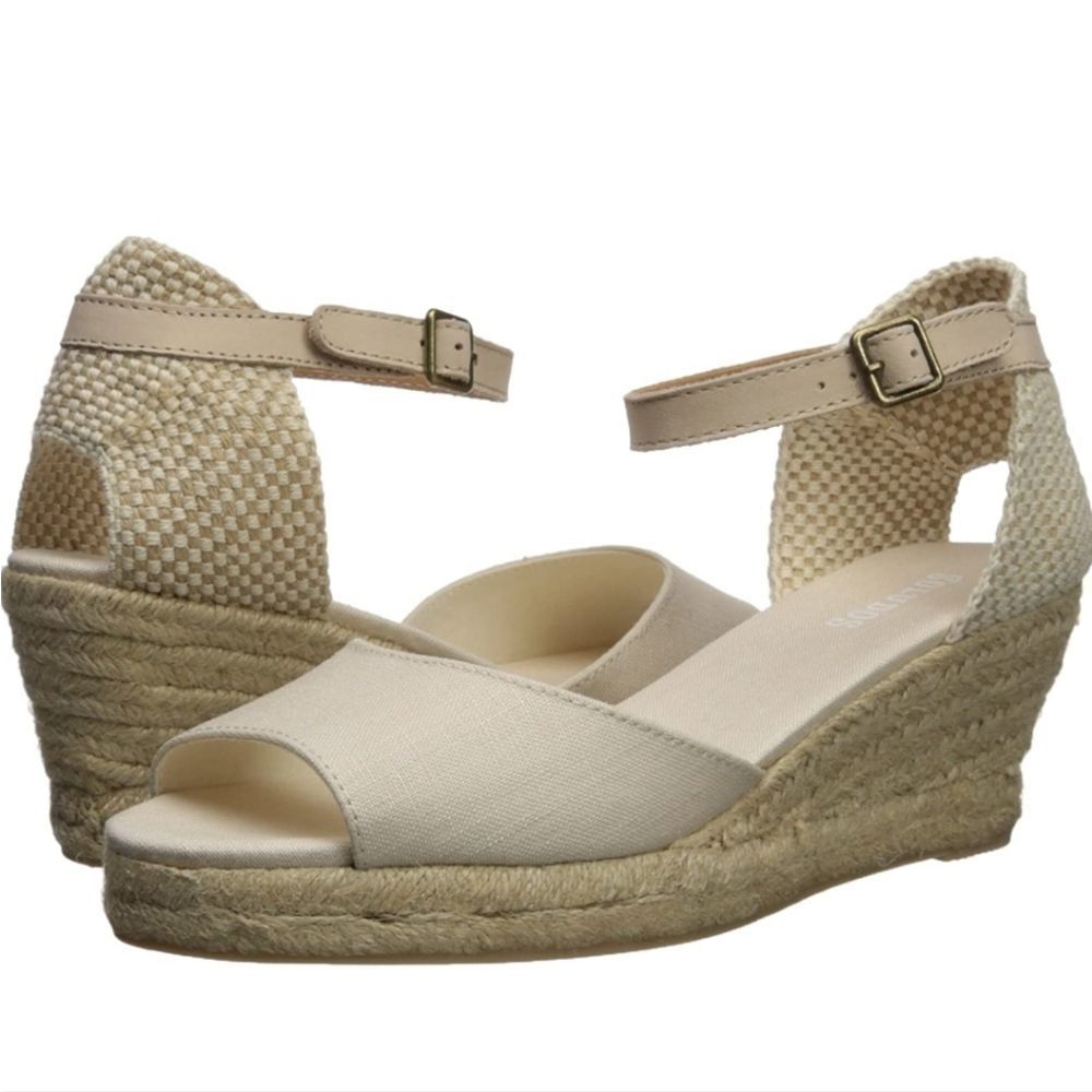 Soludos Open-Toe Midwedge natural size 11 heel shoes sandals